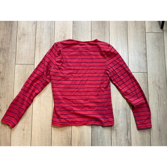 Polo Jeans Co Ralph Lauren Long Sleeve Shirt Red Blue Striped Womens Large *READ - Picture 6 of 7